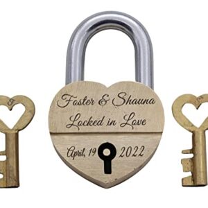 Solid Brass Personalized Heart-Shaped Love Lock - Engraved for That Special Loving Person in Your Life