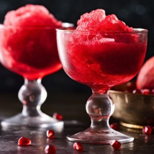 A Symphony of Bubbles and Berries Pomegranate Sorbet with Prosecco for Two