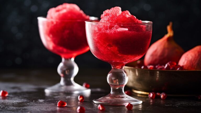 A Symphony of Bubbles and Berries Pomegranate Sorbet with Prosecco for Two