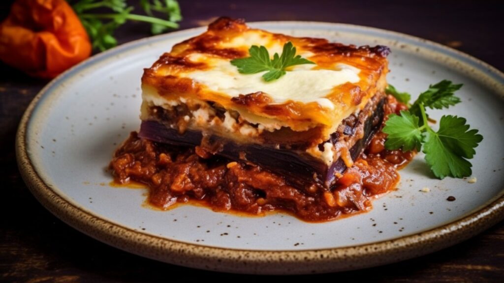 Aegean Whispers Greek Moussaka with a Twist for Two, A Taste of Greece in Your Kitchen