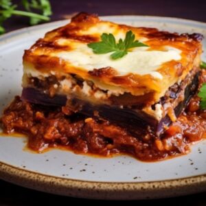 Aegean Whispers Greek Moussaka with a Twist for Two, A Taste of Greece in Your Kitchen