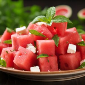 An Exploration of Aphrodisiacs and Flavors Watermelon and Feta Salad with Mint for Two