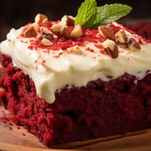 A Romantic Treat Red Velvet Brownies with Cream Cheese Frosting for Two