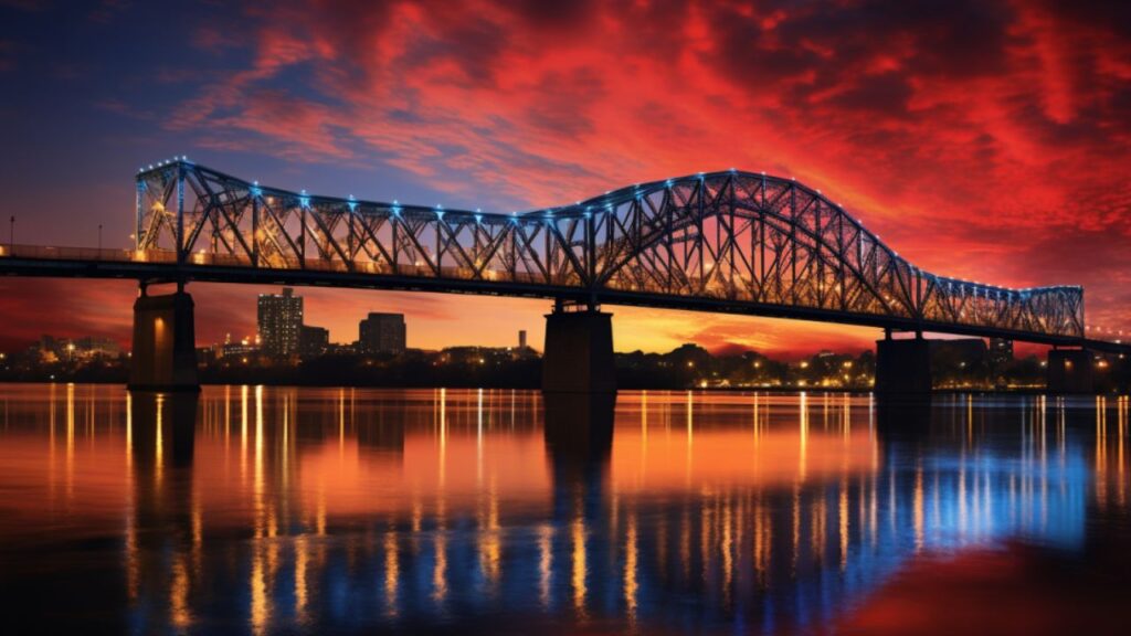 Big Four Bridge Lights, Love, Louisville