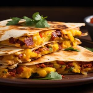 Breakfast Quesadillas with Scrambled Eggs and Chorizo for Two A Romantic Morning Fiesta