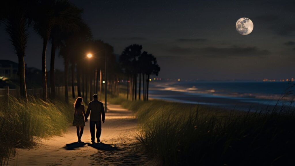 Moonlit Walks on Myrtle’s Shores The Ocean's Serenade