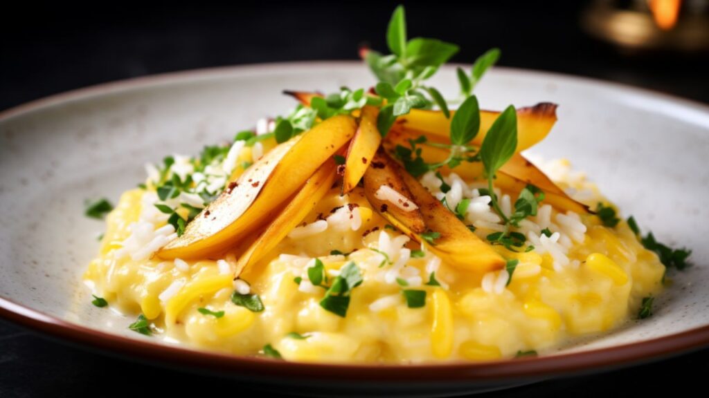Saffron and Pear Risotto for Two: A Culinary Affair to Remember