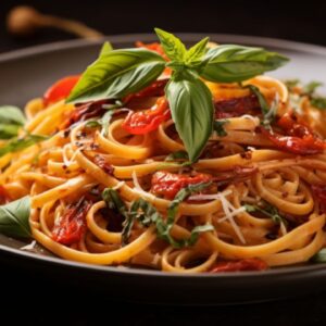 Sundried Tomato and Basil Pasta for Two A Romantic Italian Getaway at Home