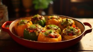 Whispered Promises Vegetarian Stuffed Bell Peppers for Two