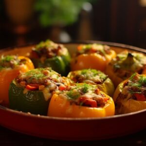 Whispered Promises Vegetarian Stuffed Bell Peppers for Two