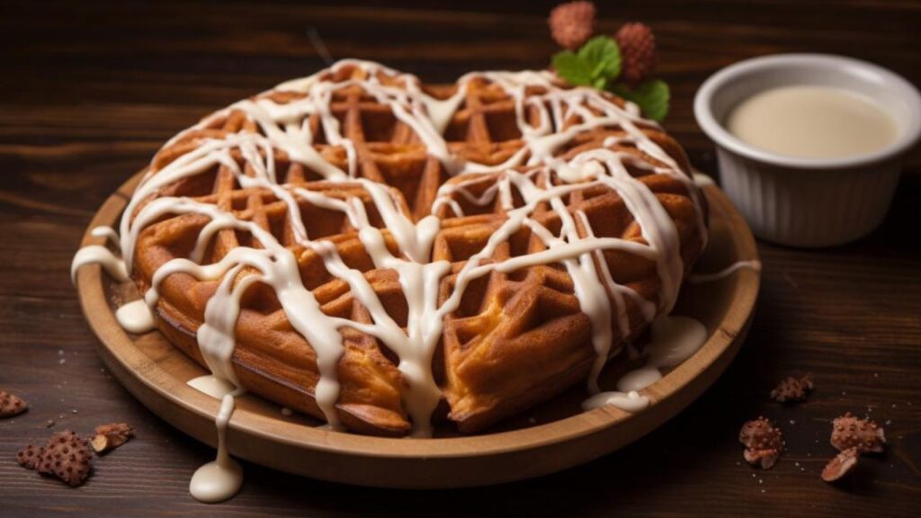 Love's Morning Whisper Cinnamon Roll Heart Waffles