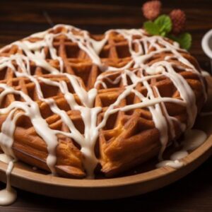 Love's Morning Whisper Cinnamon Roll Heart Waffles