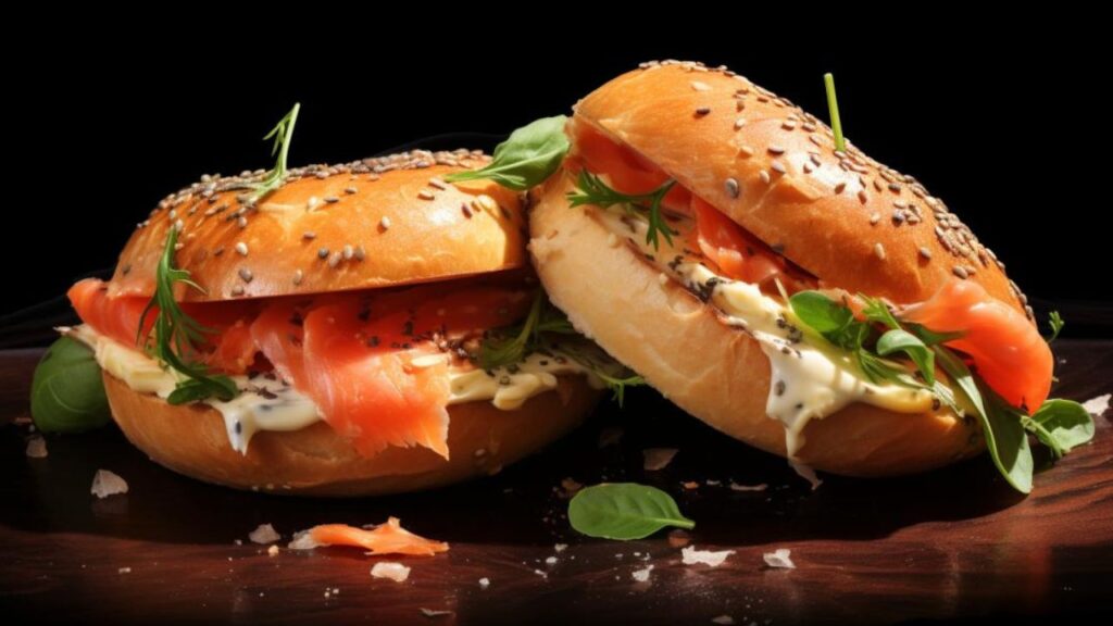 Sunrise Love Smoked Salmon and Cream Cheese Bagels for Two