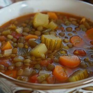 Crafting Love with Every Spoonful Protein-Packed Lentil and Vegetable Soup for Two