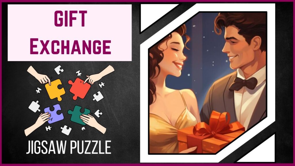 Unraveling Romance The Glamorous Couple Exchange Gifts Jigsaw Puzzle