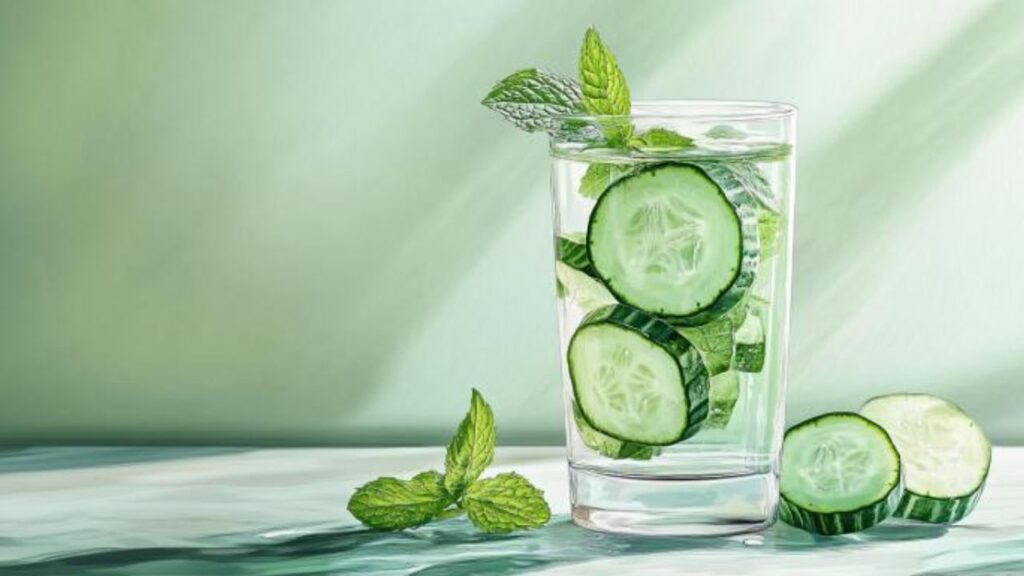 Cucumber and Mint Infused Water for Two Refreshing Hydration