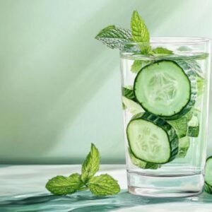 Cucumber and Mint Infused Water for Two Refreshing Hydration