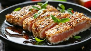 Sesame-Crusted Tuna with Ginger Soy Sauce for Two A Romantic Asian Fusion Delight