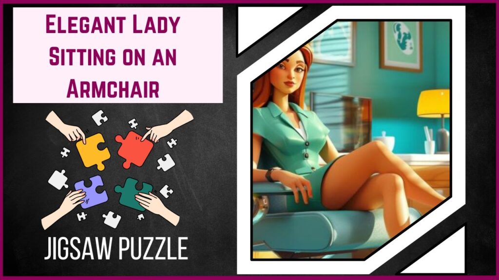 Discover Elegance Piece by Piece Dive into the Elegant Lady Sitting on an Armchair Jigsaw Puzzle